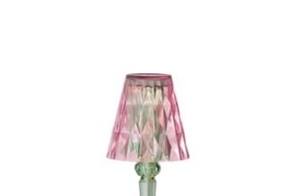 Kartell Battery, Lampada da tavolo a batteria, H 30 cm, Rosa/Menta
