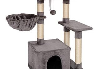 lionto Tiragraffi per Gatto Albero Tiragraffi Gatto Gioco Giocattolo Gatti Altezza 85 cm, Grigio Scuro