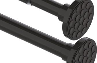 Bastone per Tenda a Pressione Asta Tenda Telescopica Bastone Tenda Doccia senza Foratura Estensibile con Molla, Nero(85-155cm Φ32 mm)