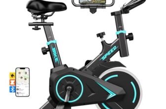 Y-RAIN Cyclette da Casa con App, Ciclette Resistenza 0-100% Regolabile, Bicicletta da Appartamento Silenziosa, Design Ergonomico, Capacità 120 kg