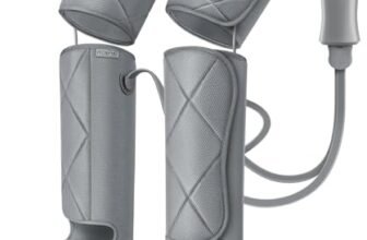 RENPHO Massaggiatore Gambe a Compressione d’Aria per il Massaggio e Il Rilassamento dei Piedi Polpacci e Cosce con Telecomando 6 Modalità 4 Intensità, Aiuta ad Alleviare Gonfiore e Dolori da Edema