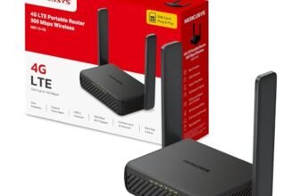 Mercusys MB113-4G Router WiFi con Sim, Wifi Portatile, 2 Antenne Pieghevoli, 4G LTE Wireless N300Mbps,Porta LAN+ Porta LAN/WAN, USB-C, Ricarica da Power Bank, VPN（Client/Server）, SMS, APP, Plug&Play