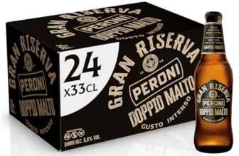 Peroni Gran Riserva Doppio Malto, Cassa con 24 Birre in Bottiglia da 33 cl, 7.92 L, Birra dal Gusto Intenso ed Equilibrato Leggermente Speziato, Gradazione Alcolica 6.6% Vol