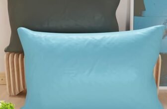 PETTI Artigiani Italiani – Coppia di Federe Cuscino 80×40 cm in Microfibra, Cuscini Arredo Camera da Letto, Divano, Set 2 Fodere Copricuscino, Federa Double Face Grigio Celeste