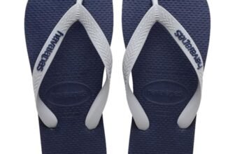 Havaianas – Top Logo Pop Up, Infradito Comode, Eleganti E Versatili, Basate Sul Modello Top, Strisce Con Logo Appariscente, Suola Antiscivolo, Unisex Adulti, Navy Gray Ice, 43/44 EU