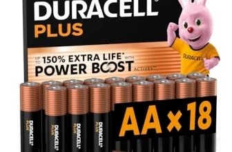 DURACELL Batterie Plus AA (Confezione da 18) – Batterie Alcaline da 1,5 V – Fino al 150% di durata extra con Attivi POWER BOOST– Affidabilità per i dispositivi di utilizzo quotidiano – MN1500