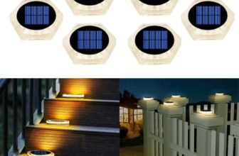 YiLaie Solarlampen für Außen garten，solarleuchten für außen 360° LED Solar Treppe Licht IP68 Wasserdicht mit Auto On/Off Solar Weg Licht, Warmes Weiß 2700K, 6 Stück