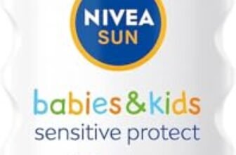 NIVEA SUN Spray Kids Sensitive Protect & Play FP 50+ 200 ml, Crema solare bambini e neonati dai 6 mesi in su, Crema solare 50+ in pratico flacone in spray