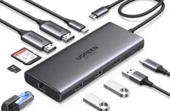 UGREEN Revodok Pro 210 Docking Station USB C 10 In 1 Doppio HDMI 8K30Hz 4K60Hz Hub USB Adattatore Type C Ethernet Gigabit Dock Station, PD 100W,SD TF,Compatibile con Windows 11 10 MacBook M4 M3 M2 M1