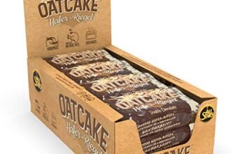 Barretta d’avena All Stars Oatcake I 12 barrette proteiche da 80 g ciascuna I Contiene molti carboidrati e fibre I Spuntino energetico ideale dal delizioso gusto doppio cioccolato