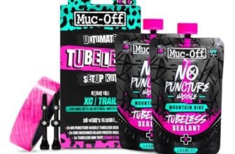 Muc-Off Kit Tubeless Completo per Biciclette Tubeless Ready, X-Country – Include Nastro Tubeless, Pezze Riparazione Tubeless, Valvole Tubeless e Liquido Tubeless, Il pacchetto può variare