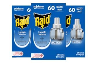 Raid Liquido Elettrico tripla ricarica, efficace contro Zanzare Tigre e Zanzare Comuni 60 Notti, 3 Confezioni da 36 ml