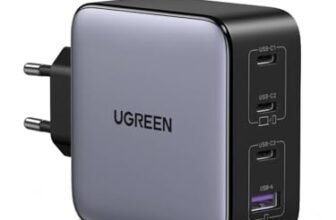 UGREEN 100W Caricatore GaN Type C Multiplo Porte, Caricabatterie USB da Muro Compatibile con MacBook Pro/Air, iPad, iPhone 17 Pro Max Air/Serie 16-12, Galaxy S25 Ultra/ S24