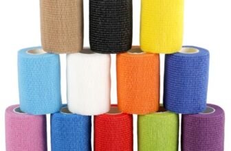 Gykutix 12 Rotoli Benda Elastica Autoadesiva Benda Elastica Coesiva 7,5cm x 4,5m Non Tessuto Bendaggio Coesivo per Mani, Piedi, Ginocchia, Gatto, Cane, Cavallo Animali Domestici