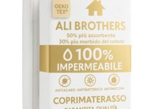 Coprimaterasso Impermeabile – Protezione Per Materasso-Traspirante, Antiacaro – Protezione Letto Lavabile, Top in Spugna Morbida, Vestibilità con Angoli Elasticizzati (Matrimoniale (180×200+27CM))