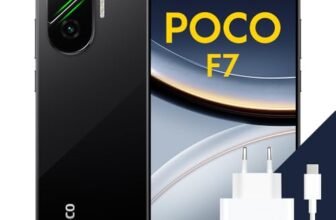 POCO F7 Smartphone, 12+256GB, Nero, Snapdragon® 8s Gen 4 Flagship, Batteria 6500mAh, Fotocamera Sony da 50MP con OIS, Display AMOLED 6.83″ 1.5K 120Hz (Adattatore incluso a seconda della confezione)