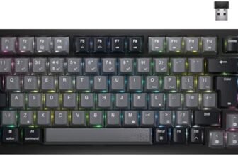 CORSAIR K65 PLUS Tastiera da gioco meccanica wireless 75% RGB sostituibile a caldo – Interruttori lineari rossi CORSAIR MLX pre-lubrificati – Montaggio superiore – Ammortizzazione del suono a doppio