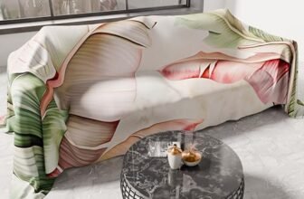 PETTI Artigiani Italiani – Telo Arredo in Microfibra, Copritutto, Copridivano 180×270 cm, Fantasia Floreale 25 191 | Telo Protettivo Lavabile, Copriletto e Copritavolo Multiuso per Divani