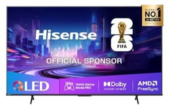 Hisense TV 75″ QLED 4K 144Hz 2025 75E7Q PRO, Smart TV VIDAA U8, Dolby Vision IQ, HDR 10+ Adaptive, 144hz Game Mode PRO, Dolby Atmos, Alexa Built-in, VIDAA Voice, Tuner DVB-T2/S2 HEVC 10, lativù 4K