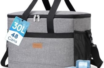 Lifewit Borsa Frigo 30L, Borse Termica Morbida per Surgelati, Grande Borsetta Termiche Porta Pranzo per Uomini e Donne, Cooler Bag per Mare, Spiaggia, Viaggio, Campeggio, Barbecue, Grigio