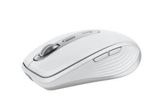 Logitech MX Anywhere 3S, Mouse Wireless Compatto, Scorrimento Veloce, Tracciamento 8K DPI, Clic Silenzioso, Pulsanti Programmabili, USB C, Bluetooth, PC Windows, Linux, Chrome, Mac – Grigio chiaro