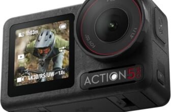 DJI Osmo Action 5 Pro Combo Standard, Fotocamera impermeabile con sensore 1/1.3″, video 4K/120fps, vlog camera, Tracciamento del soggetto, stabilizzazione, 2 touchscreen OLED, action cam 4K