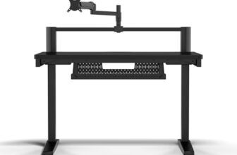 CORSAIR Platform:4 – 120 cm x 76 cm, Altezza Fissa, Scrivania per Computer da Gioco in Piedi, Gestione dei Cavi, Alimentazione USB, Supporto per Monitor Incluso – Nero