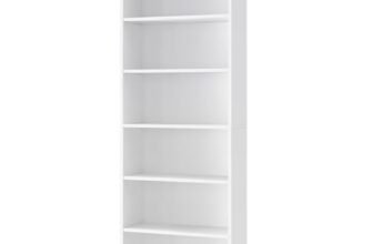 VASAGLE Scaffale a 6 Ripiani, Libreria, Scaffalatura Portaoggetti, Organizzatore con Scomparti, Ripiani Aperti e Regolabili, per Soggiorno, Ufficio, Camera da Letto, Bianco Nuvola LBC166T14