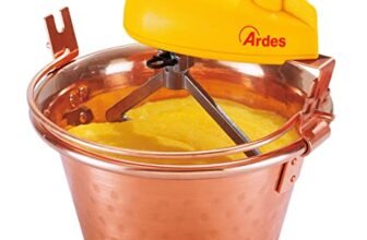 ARDES | AR24AM80 Paiolo In Rame Diametro 28cm Mescola Polenta Marmellata, Mescolatore con Motore Elettrico, Attacco a Baionetta Pulizia Facile, Girapolenta 8/12 Porzioni