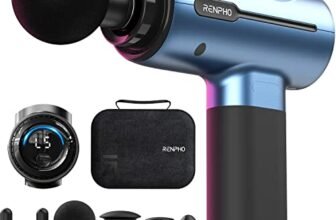 Pistola Massaggio Muscolare, RENPHO Massage Gun Massaggiatore Muscolare Portatile Potente fino a 3200rpm Ricarica di Tipo-C, Pistola Massaggiante Professionale Silenziosa, Blu