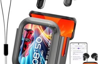 Relxhome NE20 Auricolari Bluetooth Traduttori – Traduzione in Tempo Reale di 165 Lingue, Assistente IA, Suono Hi‑Fi, Schermo Tattile LCD, Batteria 60h, per Viaggi/Riunioni (Compatibile iOS/Android)