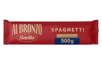 Barilla Pasta Al Bronzo Spaghetti 100% Grano Italiano, Pasta Trafilata Al Bronzo con Lavorazione al Bronzo Grezzo, Ruvidità Intensa, Formato Spesso e Corposo, Alta Tenuta di Sugo e Cottura, 500 g