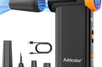 ADDCOLOR AD51 – Spolverino ad aria compressa da 2000 mAh* 2, con 8 marce regolabili, 106770 giri/min con display, soffianti portatili per tastiera, computer, auto, esterni, letto ad aria
