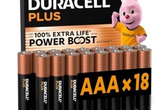 DURACELL Batterie Plus AAA (Confezione da 18) – Batterie Alcaline da 1,5 V – Fino al 100% di durata extra con Attivi POWER BOOST – Affidabilità per i dispositivi di utilizzo quotidiano – MN2400