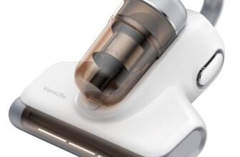 VersLife M6 Battimaterasso senza Fili, Sterilizzazione UV, 18000Pa Potente Aspirazione, rimuove il 99,9% degli allergeni, per materassi, letti, divani e mobili imbottiti, Ricarica di tipo C