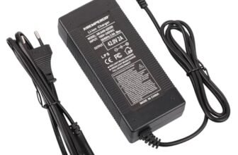 caricatore bici elettrica 42v per 36V batterie biciclette elettriche caricabatterie monopattino vivobike DC5,5 mm, 2,1 mm