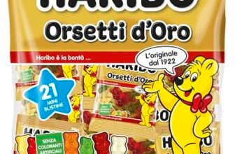Haribo Orsetti D’Oro Multipack, 21 Mini Bustine Da 12gr, Caramelle Gommose, Gusto Frutta, Ideali Per Una Festa Di Compleanno – 250gr