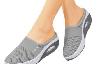Lggwunsi Ciabatte Ortopediche Donna – Traspirante Ciabatte Donna Estive Comodi Elasticità Scarpe In Rete Ortopediche Donna Estive Leggeri Camminata Sneakers Con Cuscino D’Aria,Chiaro,37