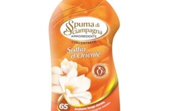 Spuma di Sciampagna – Ammorbidente Lavatrice Liquido Fragranza Soffio d’Oriente, Formula Concentrata Neutralizza Odori Efficace Anche a Basse Temperature – 1300 ml – 65 Lavaggi