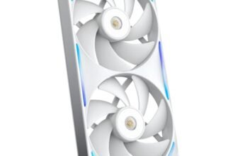 NZXT F280X Ventola Performance Telaio Singolo – 2x 140mm PWM RGB PC – Flusso aria & pressione max – Basso rumore – Telaio & pale LCP – Cuscinetto magnetico fluido – Spessore 30mm – Bianco