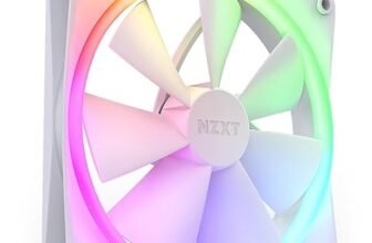NZXT F140 Fan – RF-R14SF-W1 – Personalizzazione avanzata dell’illuminazione RGB, Singola (ventola RGB e controller NECESSARI E NON INCLUSI) – Ventola x 140 mm, 14 x 14 x 2.6 cm, Bianco
