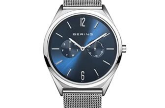 BERING 17140-007 Orologio unisex al quarzo, orologio da polso con cassa in acciaio inossidabile color argento da 40 mm e quadrante blu, cinturino in maglia milanese, vetro zaffiro, 3 ATM