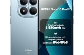 XIAOMI Redmi Note 15 Pro 5G, Smartphone 8+256GB, Batteria massiccia da 6580 mAh, IP66/IP68, Nuova fotocamera 200 MP, Display AMOLED da 6,83″, Blu Ghiacciaio, Garanzia 2 anni, Caricatore non incluso