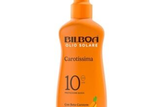 Bilboa Carotissima, Olio Solare Spray SPF 10, Olio Abbronzante Corpo, Formula con Betacarotene, Mette l’Abbronzatura Nero su Bianco, Resistente all’Acqua, Dermatologicamente Testato, 200 ml