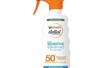GARNIER DELIAL Sensitive Advanced – Latte solare per pelli chiare, sensibili e intolleranti al sole, IP50+, multicolore – 270 ml