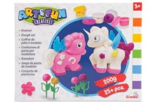 Simba – Art & Fun pasta da modellare Unicorni, 106326016, +3 anni, pasta glitterata, unicorni e fiori