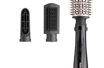 BaByliss AS128E Spazzola ad aria Style Smooth 1000W, Asciuga, modella e crea volume, tutto in uno, funzione ionica anti-crespo, 3 accessori