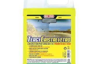 Ma-Fra, Tergy Cristalvetro, Liquido Lavavetri Per Vaschette Tergicristallo, Pronto All’Uso, Anticalcare, Non Lascia Aloni, Profumo di Limone, Elimina Tracce di Smog, Migliora Visibilità, Tanica 4500ml