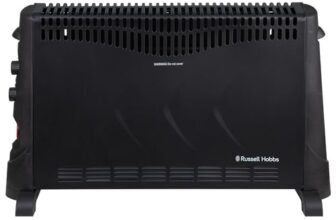 Russell Hobbs Termoconvettore elettrico 2000W/2KW con timer, 3 impostazioni di calore, protezione dal surriscaldamento, termostato regolabile, Nero