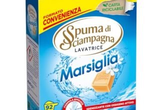 Spuma di Sciampagna – Detersivo Lavatrice Polvere Profumo di Marsiglia, Formula Concentrata Efficace Contro lo Sporco, Igienizzante con Ossigeno Attivo – 4140 g – 92 Lavaggi